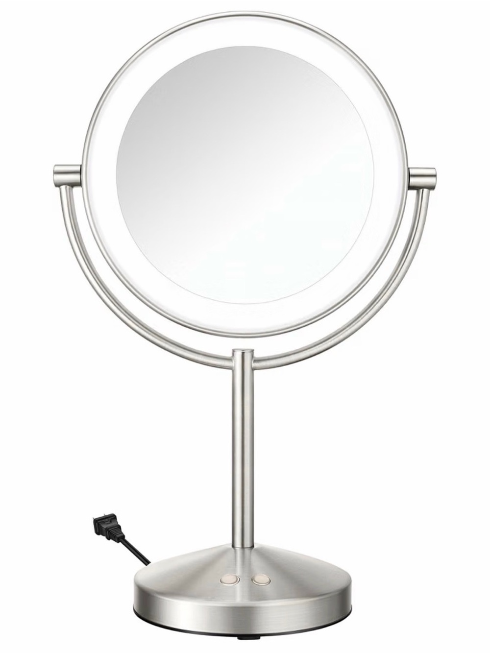 Halo Conair LED Vanity Mirror, Double-Sided 10x Magnification Satin Nickel - NIB